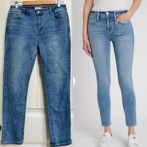 Frame Denim Le Skinny De Jeanne Crop in Hidalgo Faded Blue Jeans. Size 30”